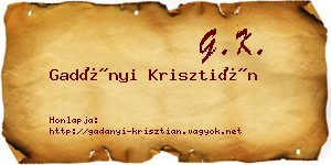Gadányi Krisztián névjegykártya